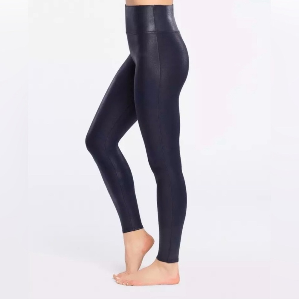 SPANX Navy Faux Leather Legging